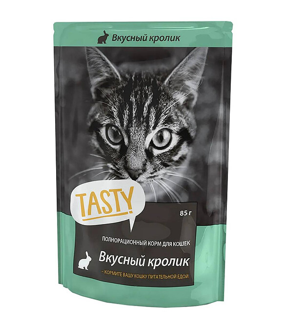 Корм для кошек TASTY кролик в желе (85г) 586x674 Корм для кошек TASTY кролик в желе (85г) 586x674 в Материке