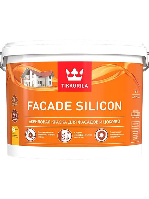Краска Tikkurila Facade Silicon фасадная C гл/мат, 9л 495x660 Краска Tikkurila Facade Silicon фасадная C гл/мат, 9л 495x660 в Материке