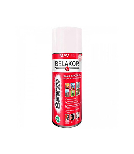 Эмаль BELAKOR17 аэроз. алкид. RAL9003 матовая, 520мл 438x503 в Материке