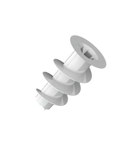 Дюбель д/гипсокартона 19х25мм OptimPlast, белый (уп=10шт) 438x503 в Материке