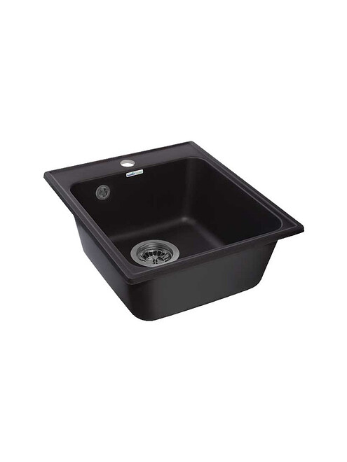 Мойка QUARZ GF-Z 17 (ЕСО-17), 420х480мм черный (без сифона) 495x660 Мойка QUARZ GF-Z 17 (ЕСО-17), 420х480мм черный (без сифона) 495x660 в Материке