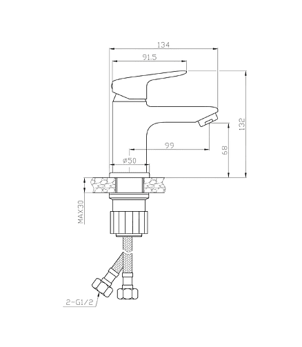Смеситель HAPPO TOK-HAP-1011 (для умывальника) 438x503 в Материке - Вариант 2