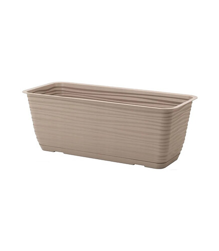 Ящик балконный SAHARA с поддоном (38,9x17x14,5см) пластик бежевый 3180-051 438x503 в Материке