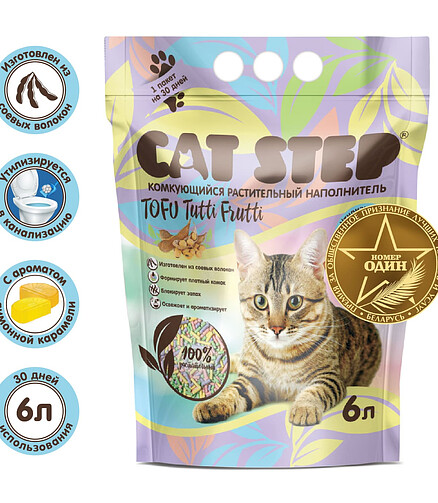 Наполнитель растительный соевый Cat Step Tofu Tutti Frutti (6л) 438x503 в Материке - Вариант 2