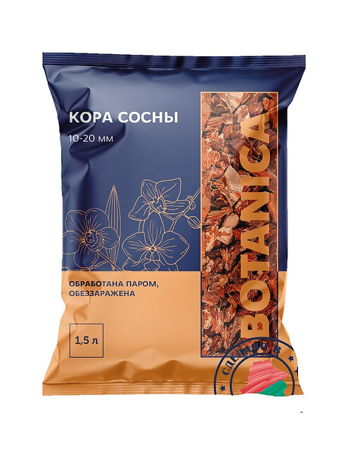 Кора сосновая Botanica 10-20мм (1,5л) 495x660 Кора сосновая Botanica 10-20мм (1,5л) 495x660 в Материке
