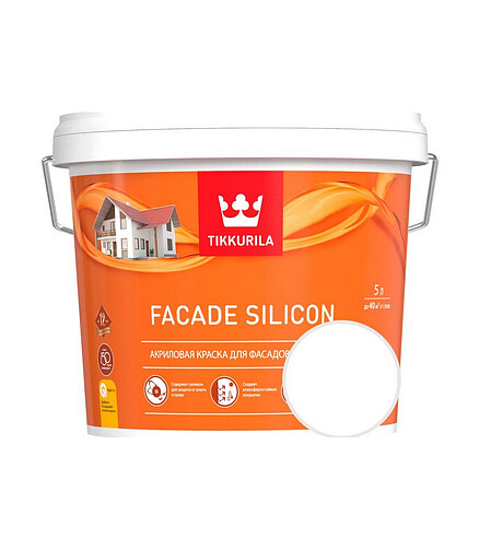 Краска Tikkurila Facade Silicon фасадная C гл/мат, 5л 438x503 в Материке