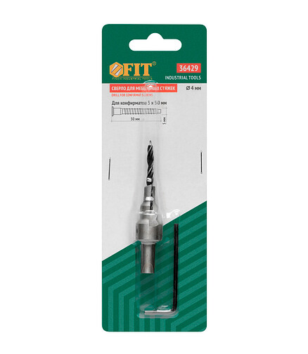 Сверло для конфирмата FIT 4мм (5х50мм) 438x503 в Материке - Вариант 3