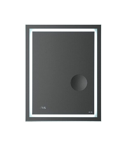 Зеркало GEM M91AMOX0553WG 55х70см с контурной LED-подсветкой, часами и линзой 438x503 в Материке