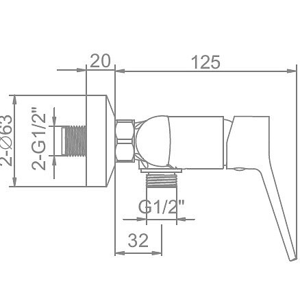 Смеситель L2069 (для душа) 438x503 в Материке - Вариант 2