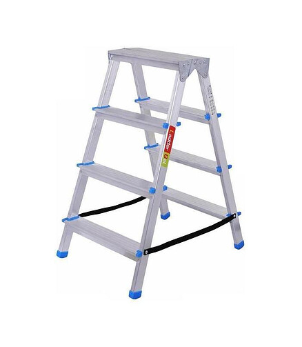 Лестница-стремянка LadderBel алюмин. 2-х сторон. 4-ступ. 438x503 в Материке
