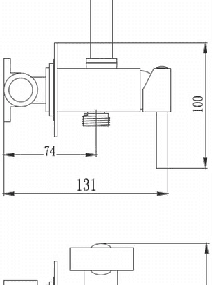 Смеситель HAIBA HB5512 (для биде) хром, настенный с душ.комплектом 238x286 в Материке - Вариант 2
