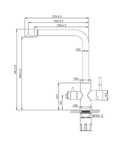 Смеситель ESKO K24 (для кухни) на две воды, нерж.сталь 238x286 в Материке - Вариант 2