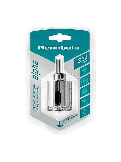 Коронка алмазная по керамограниту RENNBOHR 32мм 495x660 Коронка алмазная по керамограниту RENNBOHR 32мм 495x660 в Материке