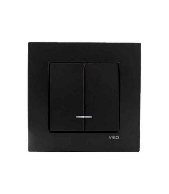 Выключатель Viko NOVELLA 92105550 2кл. подсв. черный 586x674 Выключатель Viko NOVELLA 92105550 2кл. подсв. черный 586x674 в Материке