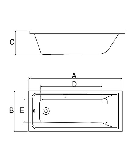 Ванна акриловая прямоугольная ALBA SPA GAMMA 180х70см без ножек 438x503 в Материке - Вариант 2