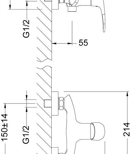 Смеситель LINARA LM0403C (для душа) 438x503 в Материке - Вариант 2