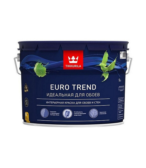 Краска Tikkurila EURO TREND А мат, 9л 586x674 Краска Tikkurila EURO TREND А мат, 9л 586x674 в Материке