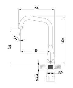 Смеситель PRAMEN LM3355C (для кухни)