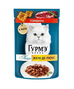 Корм для кошек Gourmet Perle Желе де-Люкс, говядина, желе (75г) 238x286 в Материке