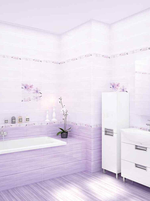 Фриз Cersanit MIRACLE 5х44см цвет сиреневый 495x660 Фриз Cersanit MIRACLE 5х44см цвет сиреневый 495x660 в Материке