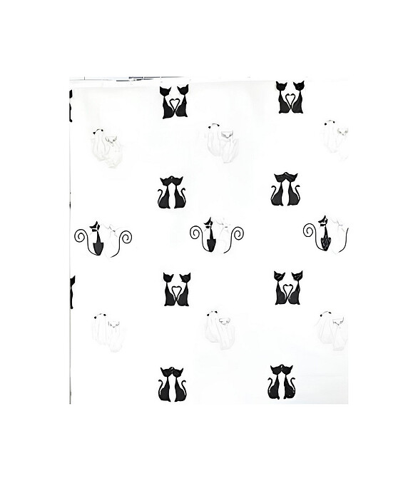 Штора для ванной комнаты BLACK CATS 180х200см (100% полиэстр) 586x674 в Материке