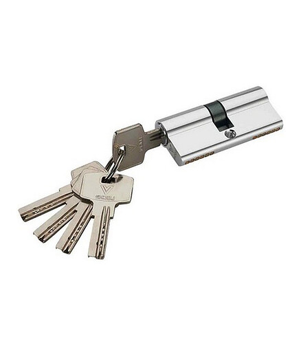 Механизм цилиндр. LOCKIT AL 70 (35/35) NI, никель (ключ\ключ) 438x503 в Материке