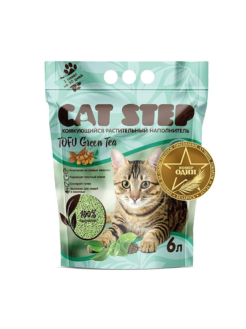 Наполнитель растительный соевый Cat Step Tofu Green Tea (6л) 495x660 Наполнитель растительный соевый Cat Step Tofu Green Tea (6л) 495x660 в Материке