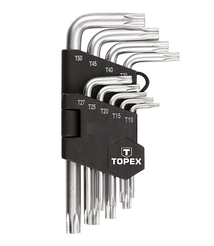 Набор ключей Torx TOPEX T10-T50 9шт/уп. 438x503 в Материке