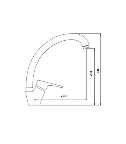 Смеситель WP59202 (для кухни), ЦИНК 438x503 в Материке - Вариант 2