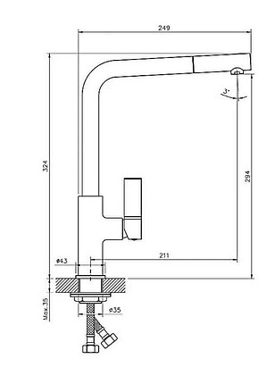Смеситель HAIBA HB70501 (для кухни) хром 238x286 в Материке - Вариант 2