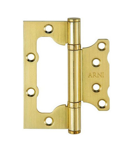 Петля дверная накладная универсальная ARNI 100*75 SB, мат.золото (уп=2шт) 438x503 в Материке