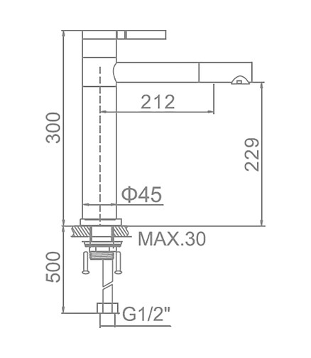 Смеситель L1152-2 (для умывальника) высокий, белый 438x503 в Материке - Вариант 3