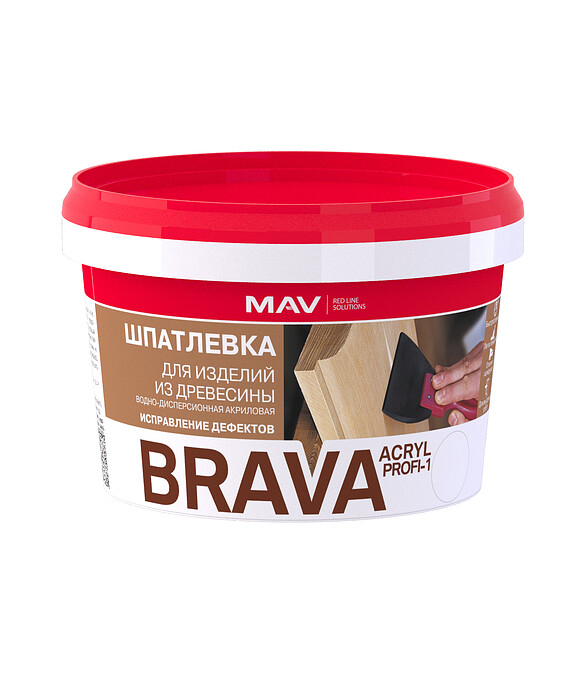 Шпатлевка BRAVA для дерева Профи-1 белая, 0,7кг 586x674 Шпатлевка BRAVA для дерева Профи-1 белая, 0,7кг 586x674 в Материке