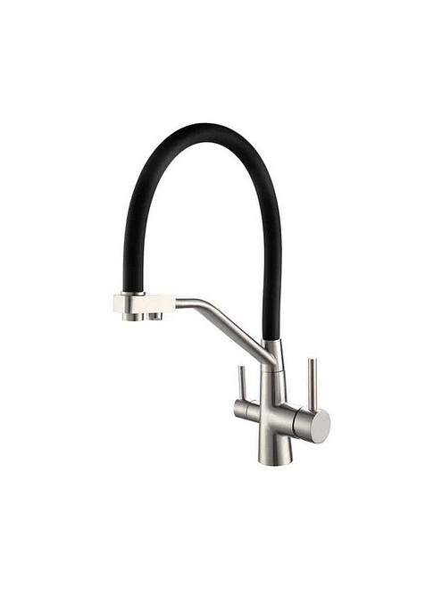 Смеситель ESKO K25 B (для кухни) гибкий излив на две воды, нерж.сталь, черный 495x660 Смеситель ESKO K25 B (для кухни) гибкий излив на две воды, нерж.сталь, черный 495x660 в Материке