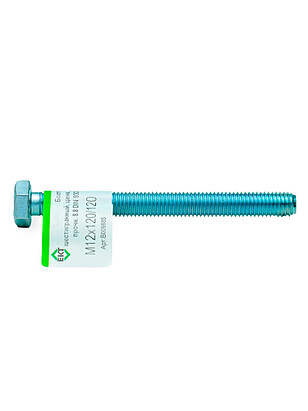 Болт 6-гранный М12х120/120 (ГОСТ 7798-70), пр. 8.8, цинк, DIN933 ЕКТ (эт./1шт) 238x286 в Материке