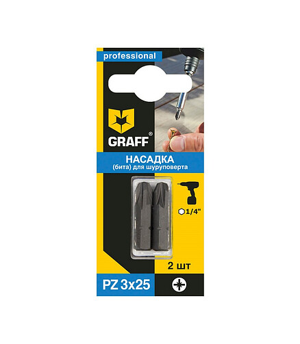 Бита GRAFF PZ3 25мм 2шт/уп. 438x503 в Материке