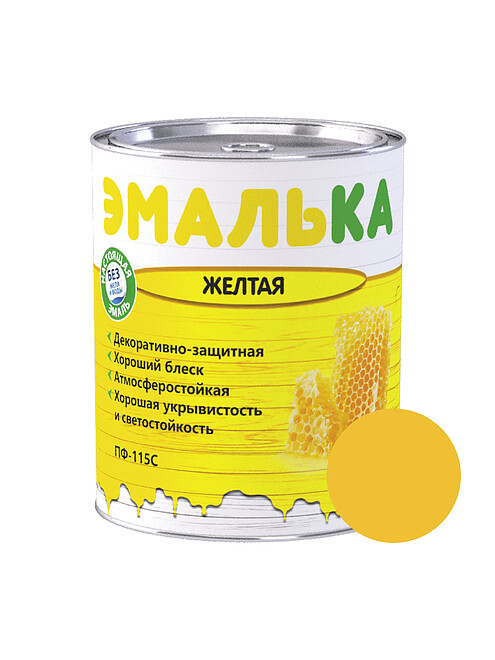 Эмаль ПФ-115С ЭМАЛЬКА желтая 0,85кг 495x660 Эмаль ПФ-115С ЭМАЛЬКА желтая 0,85кг 495x660 в Материке
