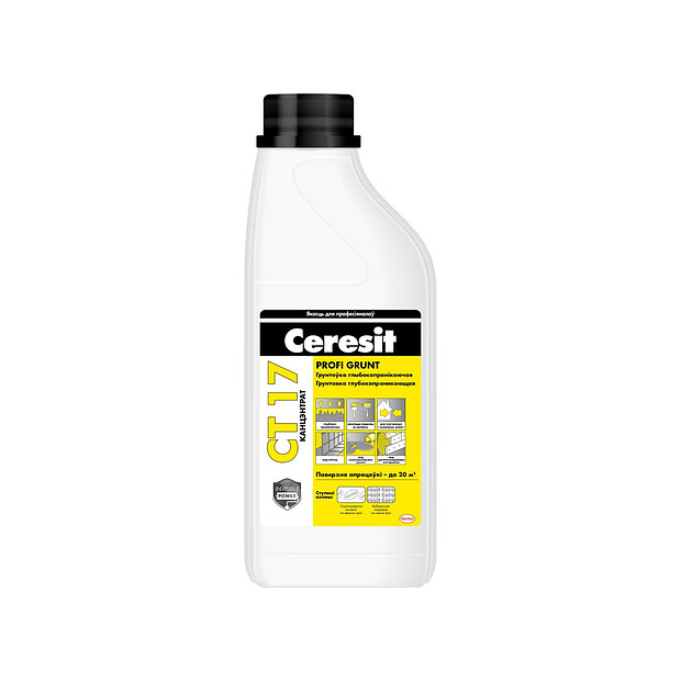 Грунтовка CERESIT CT 17 Profi Grunt концентрат, 1л 620x620 в Материке