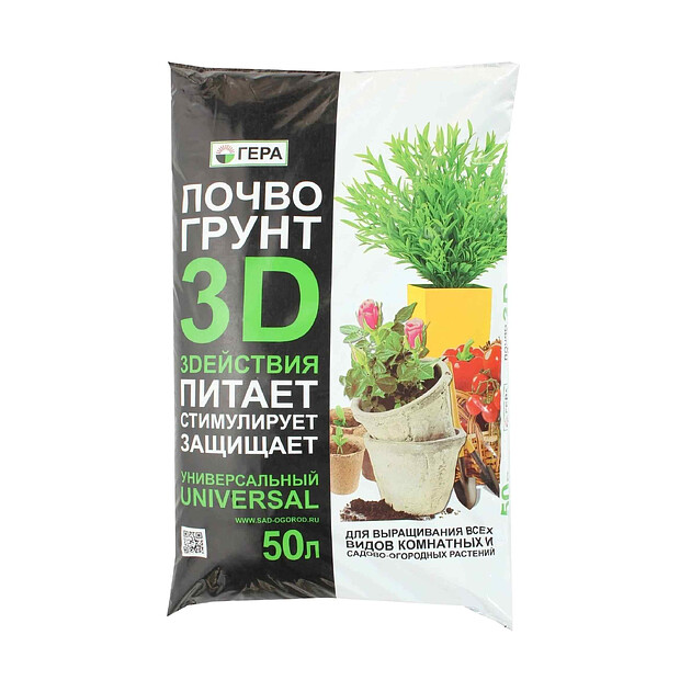 Почвогрунт Универсальный 3D/3D+ (50л) 620x620 в Материке