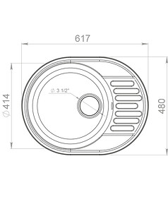 Мойка QUARZ GF-Z 58 (ЕСО-58), овал 620х480мм серый (без сифона)