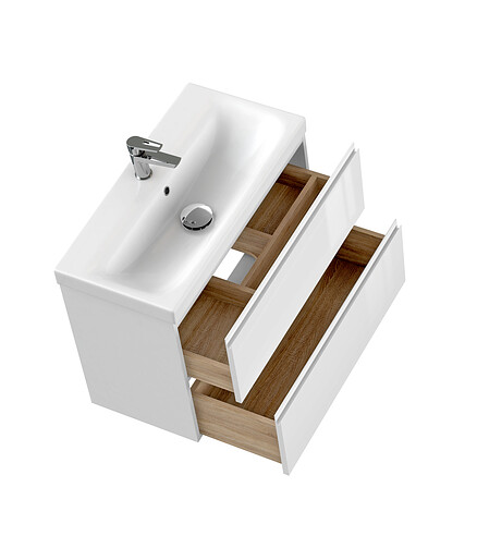Тумба MODUO SLIM 80 подвесная белая 438x503 в Материке - Вариант 4