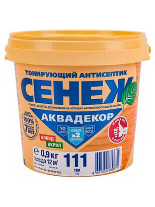 Антисептик Сенеж АКВАДЕКОР 111 тик, 0,9 кг 238x286 в Материке