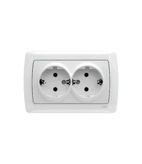 Розетка Viko CARMEN 90561056 2мест. с/з белый 586x674 Розетка Viko CARMEN 90561056 2мест. с/з белый 586x674 в Материке