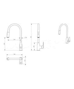 Смеситель HAIBA HB73816-7 (для кухни) выдвижной излив, черный