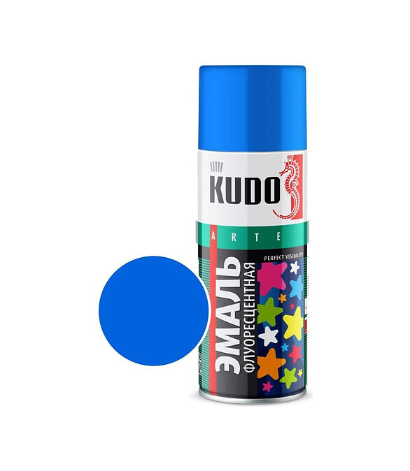 Эмаль аэроз. KUDO флуоресцентная голубая, 520мл 586x674 Эмаль аэроз. KUDO флуоресцентная голубая, 520мл 586x674 в Материке