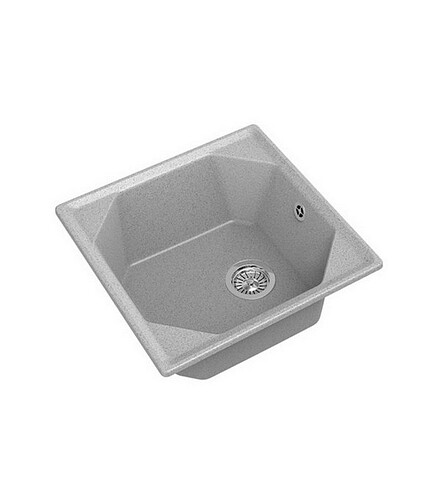 Мойка GRANFEST GF-U-500 500x500мм иск.мрамор-серый (сифон в комплекте) 438x503 в Материке