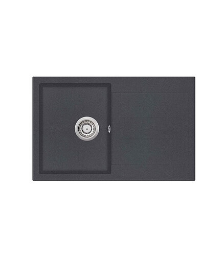 Мойка TESA SQT101-222AW 780х500мм гранит-графит с выпуском полуавтомат 438x503 в Материке