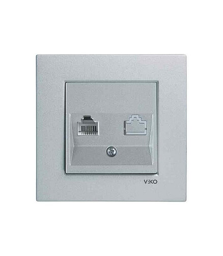 Розетка ТЛФ Viko NOVELLA 92105013 серебро 438x503 в Материке