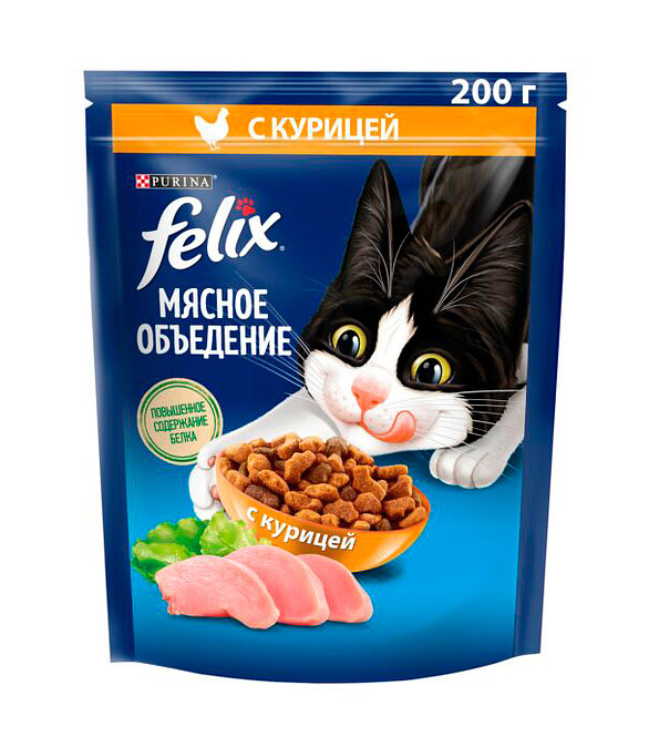 Корм для кошек FELIX Мясное объедение, курица (0,2кг) 586x674 Корм для кошек FELIX Мясное объедение, курица (0,2кг) 586x674 в Материке