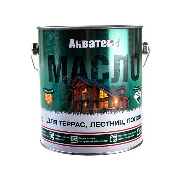 Масло Акватекс для террас,лестниц,полов б/ц 2,5л